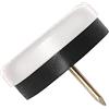 Adsamm® / 16 x scivoli in plastica con chiodo e pad ammortizzante / bianchi / Ø 30 mm / tondi / puntali in polietilene con cuscinetto in PVC / piedini protettivi per arredi Adsamm® Quality