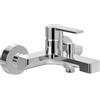 Villeroy & Boch Architectura rubinetteria a parete per vasca da bagno, rubinetto per vasca con funzione deviatore e cartuccia di ceramica, miscelatore per vasca a risparmio idrico, quadrato, cromato