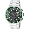 Invicta Pro Diver - Orologio da Uomo in Acciaio Inossidabile con Movimento al Quarzo - 52 mm, Argento/Verde