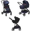 Chicco Trio Seety Sistema Modulare Versatile con Passeggino, Navicella e Seggiolino Auto i-Size Kory Essential - Oxford Blue