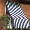 Bricobravo Tenda da sole 150x290cm in tessuto a strisce con anelli ombra per balcone terrazzo casa (BLU)