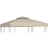 vidaXL Telo di Copertura Beige 3x3m Ricambio Tetto Gazebo Tenda Chiosco