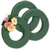 Relaxdays Spugna per Fiori Freschi e Secchi, Set da 3 Cerchi in Schiuma Floreale, Ø 25cm, Base Ghirlanda Fioristi, Verde
