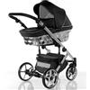 Sojan Passeggino Trio CUBIC Kajtex BBtwin ecuero ecologico, dettagli oro o argento. 3 pezzi e accessori per passeggini 3 in 1. Nero argento