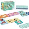 boppi Set Domino Gioco con immagini per bambini piccoli - Domino colorato Montessori a tema animali da cortile/STEM per bambini - Giochi per bambini dai 3 anni in su