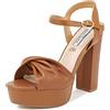 QUEEN HELENA Sandali con Plateau con Tacco Alto Casual Eleganti Donna ZM9319 (Marrone, numeric_40)