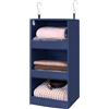 GRANNY SAYS Organizer Armadio da Appendere, Organizer da Appendere con 3 Scomparti, Organizer Armadio Salvaspazio per Vestiti, Blu Marino Appendi Borse da Armadio, Ripiani per Armadio Interno