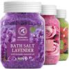 AROMATIKA trust the power of nature Sali da Bagno Set 3x400g di Lavanda - Rosa - Eucalipto - Naturale al 100% - Ideale per Dormire Bene - Antistress - Bagno - Cura del Corpo - Benessere - Bellezza - Rilassamento - Spa