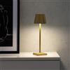 DEGHI Lampada da tavolo touch a LED plissettata 14x40h cm in alluminio oro - Isobel
