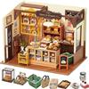 ROBOTIME Kit fai da te in miniatura per adulti, mini casa delle bambole, kit di costruzione con mobili e luci a LED, regalo di compleanno per donne o ragazze.