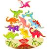Japace Dinosauro Giochi di Equilibrio in Legno, Montessori Giochi da Impilare per Bambini 3 4 5 6 Anni Animali Blocchi di Costruzione Giocattoli Educativi Regalo Compleanno per Ragazzo Ragazza