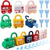 Goujfol Macchina Giocattolo con Chiave e Serratura, Montessori Giocattolo per Bambini, Treno Montaggio Giochi Bambino Educativi Sensoriali, Motricità Fine Regalo di Natale per Ragazzo Ragazza 2 3 4 Anni