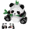 Dawdix 3 in 1 Set di mattoncini da costruzione con panda, costruzioni graziosi panda mattoni per animali Set di mini blocchi da costruzione da animali regalo per adulti bambini per bambini a partire dai 9+