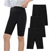 SEAUR Set di 3 Ragazze Leggings Sport Ginnastica Elastico Pantaloni Estate Biker Shorts Ciclismo Gamba Corta Ragazze Danza Ginnastica Pattinaggio Corsa Jogging Nero 12-13 Anni