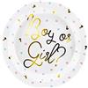 Generic 18 PIATTI DI CARTA per feste e cerimonie di ogni genere 18 piattini stoviglie monouso per compleanni ricorrenze ed eventi (Festa Gender Reveal)