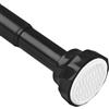 VIOREMOS Asta per Tenda da Doccia Nera 73-195cm, Ø25mm Bastone per Tenda da Doccia Senza Foratura, Asta per Tenda Estensibile per Bagno, Balcone