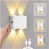 VOMI Lampada da Parete Senza Fili LED Applique da Parete Interno Controllo Touch con Batteria Ricaricabile Moderno Up Down Camera da Letto Lampada 4W Luminosità Regolabile Montaggio Magnetico