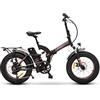 Argento Bike-Bimax Red, e-bike pieghevole fat, Nero e Rosso, ruote 20''
