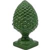 sicilia bedda - Pigna in Ceramica Siciliana con Base Quadrata - Prodotto realizzato a Mano - Pigna decorativa (Altezza 15 Centimetri, Verde)