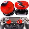 Playrealm FPS Thumbstick Grip Copri Levette Analogiche e Estensore Stampa Gomma da Cancellare Silicone Presa Copertina 2 Set per PS5 Dualsenese e controller PS4 (Rosso Mimetico)
