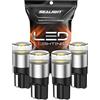 SEALIGHT T10 W5W LED 6500K Bianco,Senza Errori Canbus,12V Lampadine Auto W5W, Luci Posizione Led Auto,Luci Interne a LED Per Auto,Plafoniera Aspettare (4 Pezzi)