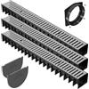 AxHeLL Canaletta di Scolo Acqua Piovana con Griglia Zincata Antitacco Fai-da-Te per Drenaggio Garage Giardini Terrazze 1mx120x92mm (Confezione da 3)