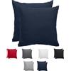 Komfortec Set di 2 federe 80 x 80 cm, 100% microfibra, morbide e traspiranti, con chiusura lampo, federe per cuscino, lavabili e facili da pulire, blu