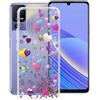 HGJTF Cover per TCL 40 SE/T610K (6.75), Trasparente Morbida TPU Antiurto Telefono Custodia per TCL 40 SE/T610K Ultra-Sottile Silicone Retro AntiGraffio Case - Palloncino Romantico