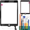 SRJTEK Kit di ricambio per touch screen per iPad 6 Air 2 A1566 A1567 Touch Screen Digitizer Glass Assembly Kit gratis pellicola temperata, colla e strumenti, non schermo LCD (nero)