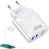 Streysisl Caricatore da muro 65 W, blocco caricatore USB 65 W - Caricabatterie universale PD,Caricatore USB per telefono cellulare QC3.0, PD universale, adattatore di ricarica rapida a 2 porte per