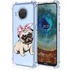 SEAHAI Cover per Nokia X10 / Nokia X20, Custodia Protettiva Ultra Sottile ed Elegante in Silicone TPU Trasparente, Bello Modelli Colorful Cover Antiurto Case - Cucciolo rosa
