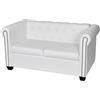 vidaXL Divano Chesterfield Classico Ecopelle Bianco 2 posti per casa e uffici