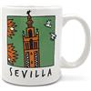 TBOC Tazza Porcellana Colazione [Giralda] Regalo Originali | Siviglia Andalusia Spagna | Mug Set Tazze Caffe Tisana Coppia Tazzine Grande Regali Originale Anniversario Particolari Ceramica