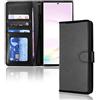 TECHGEAR Custodia in Pelle Galaxy Note 20 Ultra 5G, Cover Libro Protettiva con Slot per Schede, Supporto e Cinturino da Polso - Pelle Sintetica per Samsung Note 20 Ultra Cover Portafoglio (Nero)