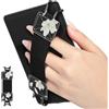MoKo Cinturino di Sicurezza per 6-8 Kindle eReaders Fire Tablet - Kobo/Voyaga/Sony Kindle E-Book Tablet, Cinturino Nero da Mano Versatile ad Alta Elasticità Supporto Antiscivolo, Nero&Bianco Magnolia