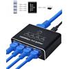 Aplimln Switch Ethernet 4 porte 1000Mbps Switch di Rete LAN RJ45 1 a 4 Sdoppiatore Ethernet con Cavo di Alimentazione di tipo C, Splitter LAN per Computer, HUB, Set-top box, TV e altro