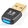 XIEANDKONG Adattatore Bluetooth 5.4 USB per PC, chiavetta USB Bluetooth 5.4 Dongle EDR per Laptop Desktop Computer, supporta Windows 11/10/8.1/7