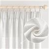 EMEMA Tende Lino Trasparente con Fettuccia Tenda a Traslucido Tenda per Interni Tende Moderne a Vela per Porte Balcone Adatte per Soggiorno Camera da Letto 2 Pannelli 140x280 cm Bianco
