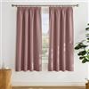 PONY DANCE Tende Oscuranti per Interni Cameretta Bambina Tenda Termica Isolante per Soggiorno Moderne Curtains con Fettuccia per Salotto 2 Pezzi 140x175 CM, Rosa Selvatica