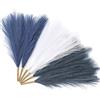 Serwalin 6 Pezzi Erba Della Pampas,45 cm,Piume Decorative,Fiori Secchi,Adatto per matrimoni, feste, salotti, decorazioni di vasi che,Decorazione Bohemien (Blu&bianco)