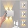 VOMI Interno Applique da Parete con Interruttore LED Moderno Lampada da Parete a Batteria 4W Bianco Caldo 3000K Luminosità Regolabile Touch Lampada da Comodino
