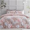 GC GAVENO CAVAILIA, Set di biancheria da letto con copripiumino trapuntato e federe abbinate, double-face, con stampa con fiori di magnolie, per letto king size, 3 pezzi, colore rosa cipria