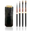 Artnova Kit di pennelli da viaggio Premium: set di 4 pennelli per capelli pony in elegante custodia in pelle sintetica nera - ideale per acquerello e acrilico - versatile - regalo per artisti