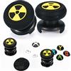 Playrealm FPS Thumbstick Grip Copri Levette Analogiche e Estensore Texture 3D Gomma da Cancellare Silicone Presa Copertina 2 Set per Xbox Series X/S & Xbox One Controller (Radiazioni Nere)