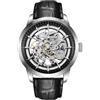 PAGRNE DESIGN Pagani Design - Orologio automatico da uomo, in acciaio inox, con specchio zaffiro, cinturino in pelle, sportivo, 100 m, argento, nero, Classico…