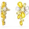 Swarovski Orecchini pendenti Gema, Taglio misto, Fiore, Gialli, Placcato color oro