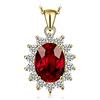 JewelryPalace 2.5ct Collana Donna Kate Middleton Argento 925 con Naturale Granato Rosso, Princess Diana William Collana Ciondolo Pietra Ovale con Catena 45cm, Collane Pendenti Oro Set Gioielli Donna