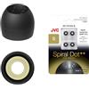 JVC EPFX10 - Set di 4 auricolari a spirale, dimensioni da piccola a grande, adatti a molti modelli JVC (piccoli), colore: nero
