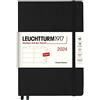 LEUCHTTURM1917 367622 Agenda settimanale Medium (A5) 2024, 12 mesi, Nero, Inglese