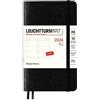 LEUCHTTURM1917 367678 Agenda settimanale, copertina morbida, Pocket (A6) 2024, 12 mesi, nero, inglese